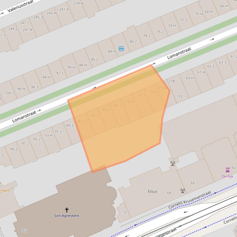 Kaart van postcodegebied 1075PX.