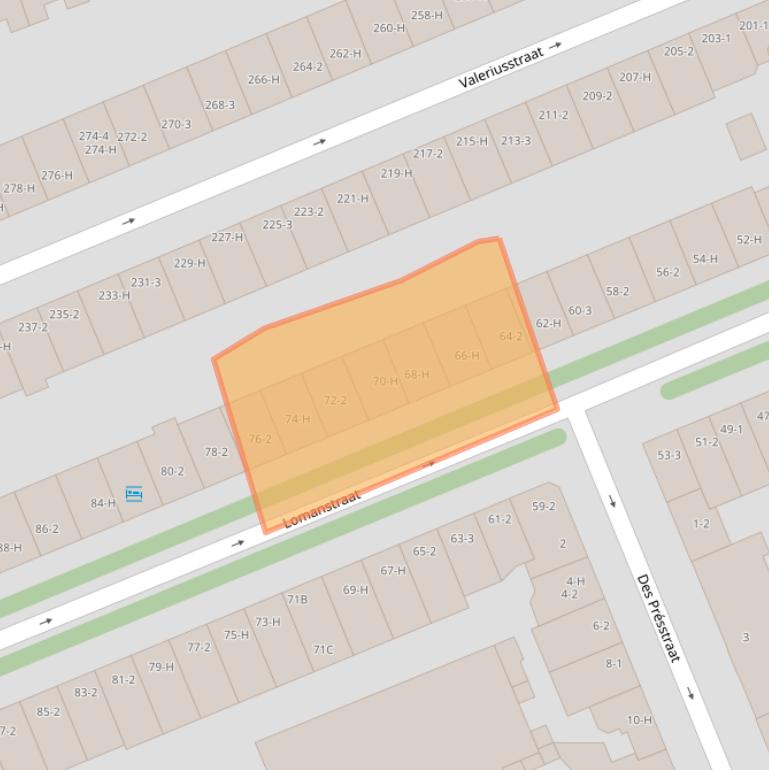 Kaart van postcodegebied 1075RE.