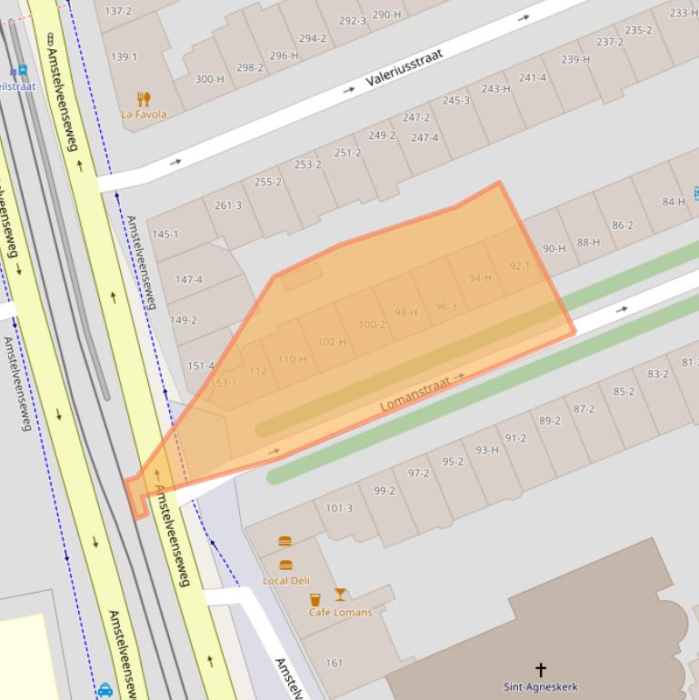 Kaart van postcodegebied 1075RH.