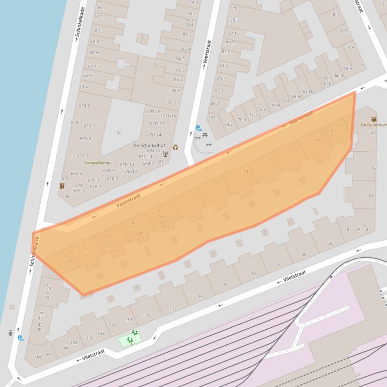 Kaart van postcodegebied 1075RM.