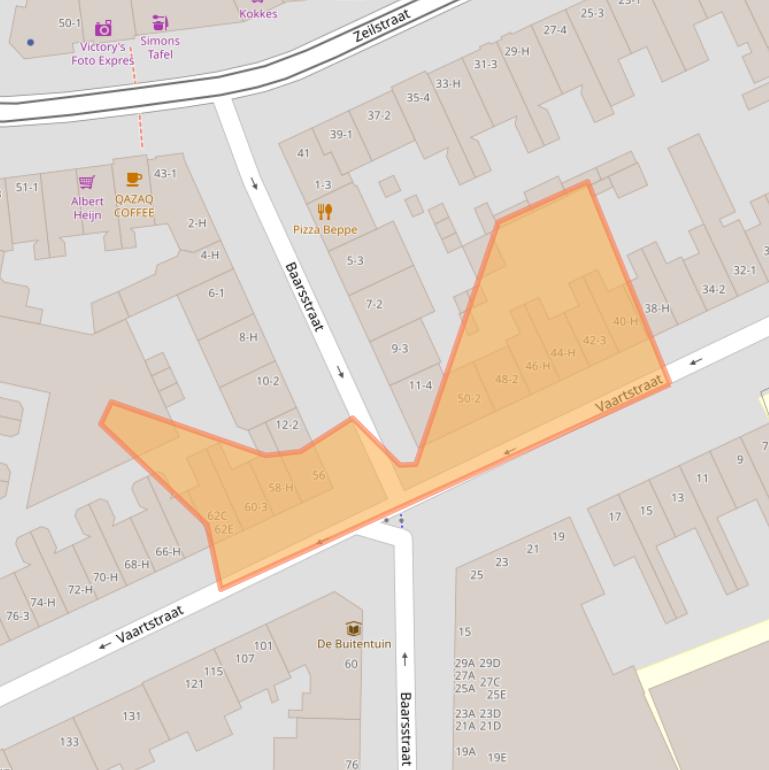 Kaart van postcodegebied 1075RR.