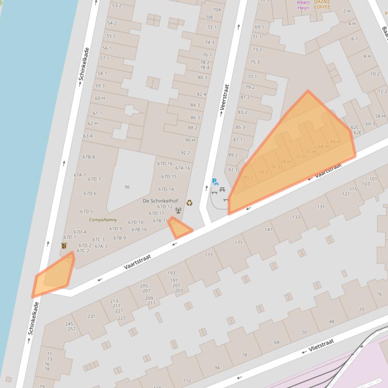 Kaart van postcodegebied 1075RS.