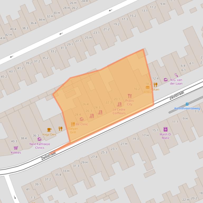 Kaart van postcodegebied 1075SH.