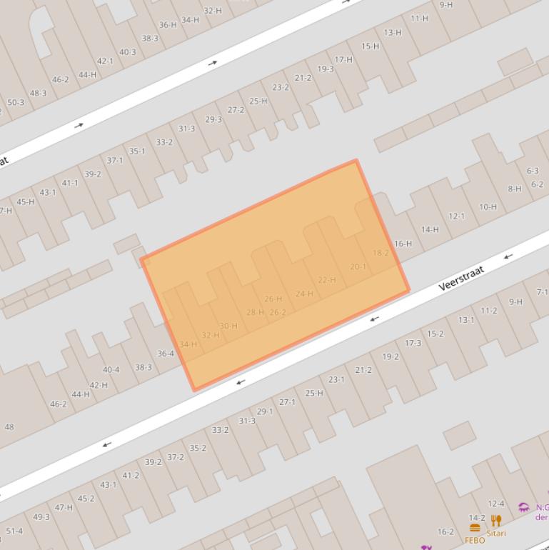 Kaart van postcodegebied 1075SV.