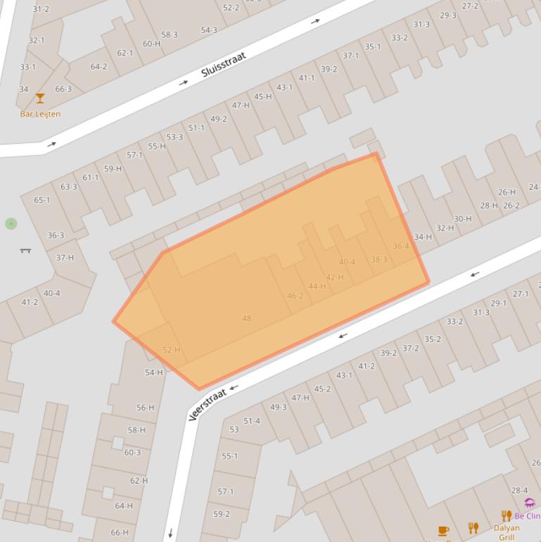 Kaart van postcodegebied 1075SW.