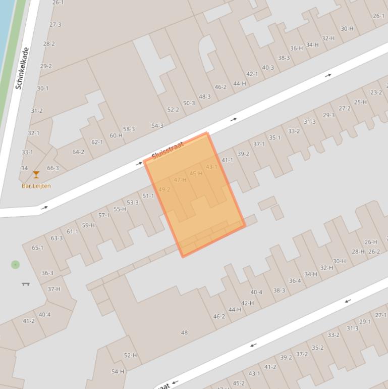 Kaart van postcodegebied 1075TC.