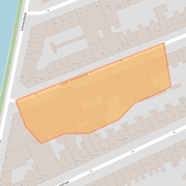 Kaart van postcodegebied 1075TK.