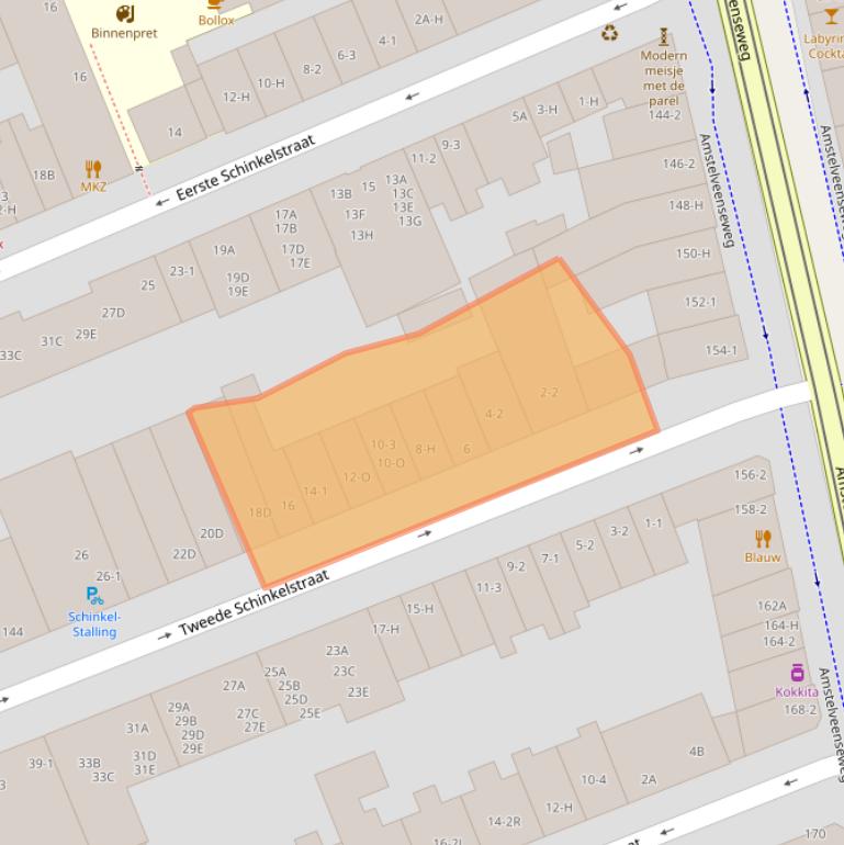 Kaart van postcodegebied 1075TS.