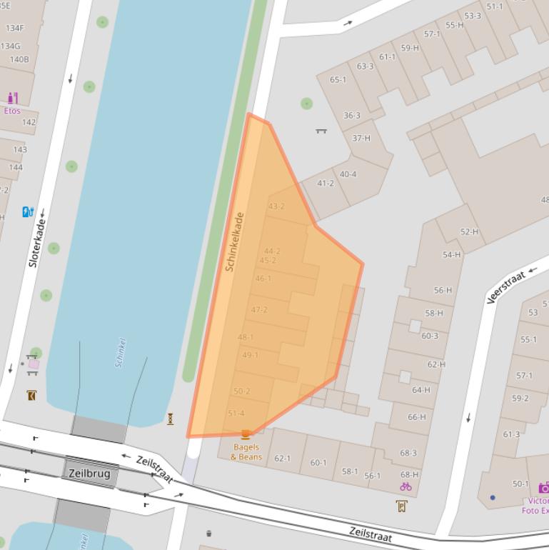 Kaart van postcodegebied 1075VK.