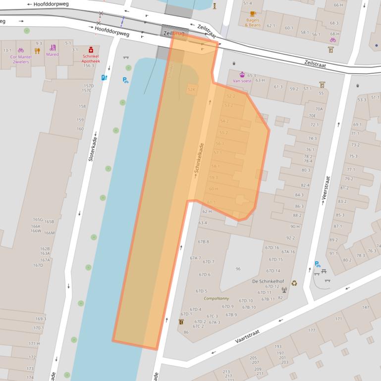 Kaart van postcodegebied 1075VL.