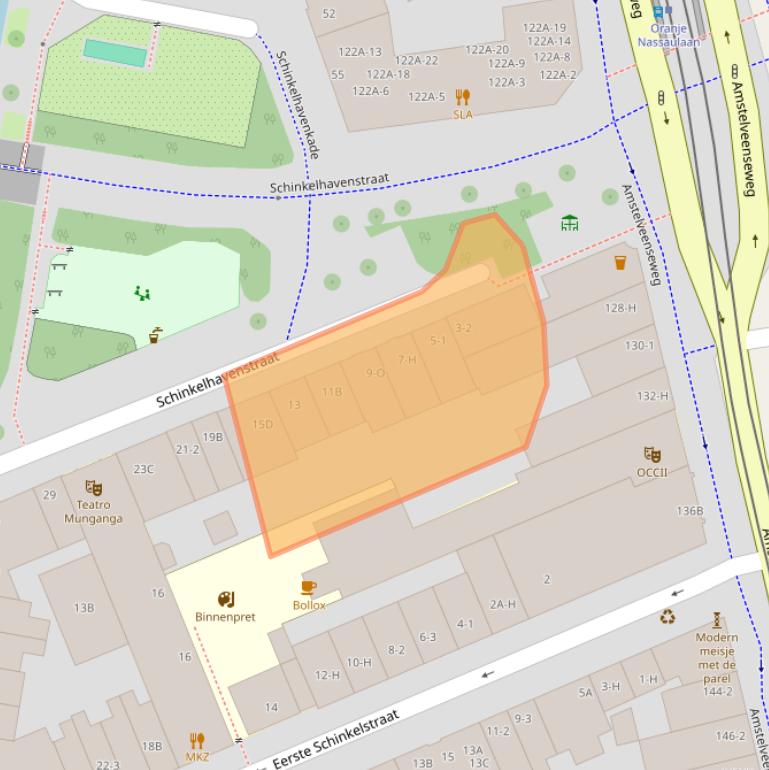 Kaart van postcodegebied 1075VN.