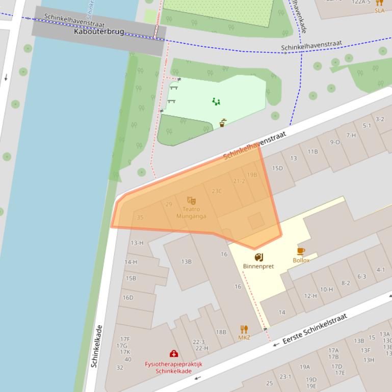 Kaart van postcodegebied 1075VP.