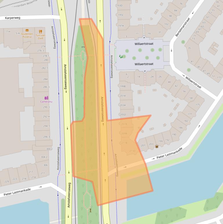 Kaart van postcodegebied 1075XG.