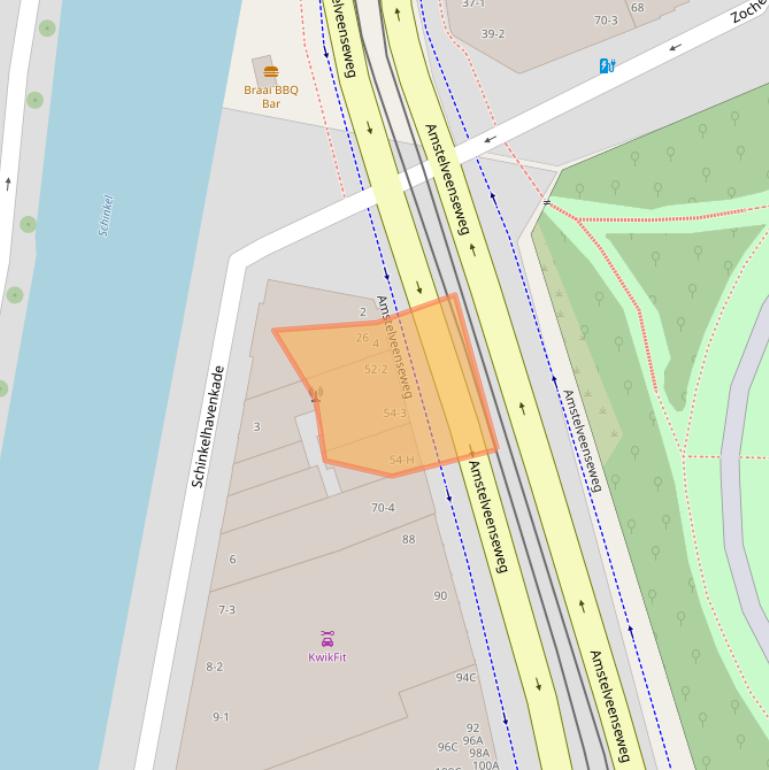 Kaart van postcodegebied 1075XH.