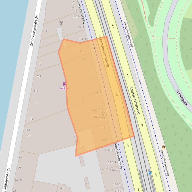 Kaart van postcodegebied 1075XJ.