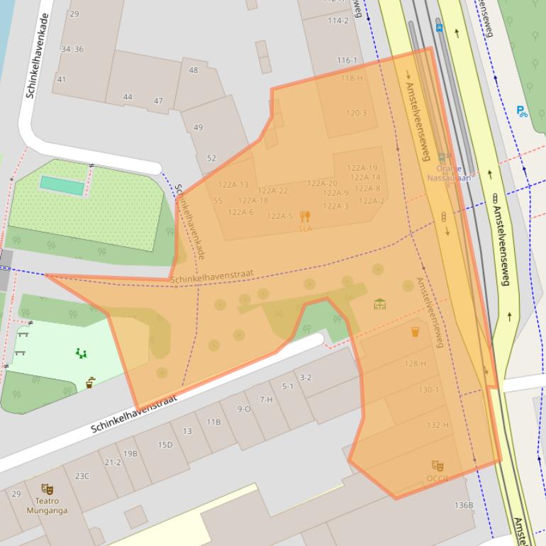 Kaart van postcodegebied 1075XL.