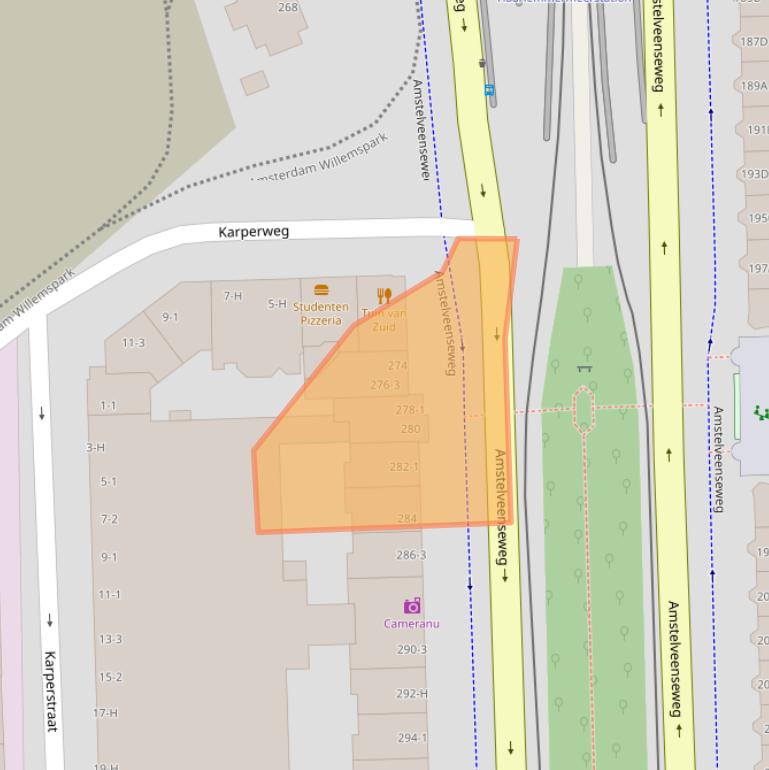 Kaart van postcodegebied 1075XW.