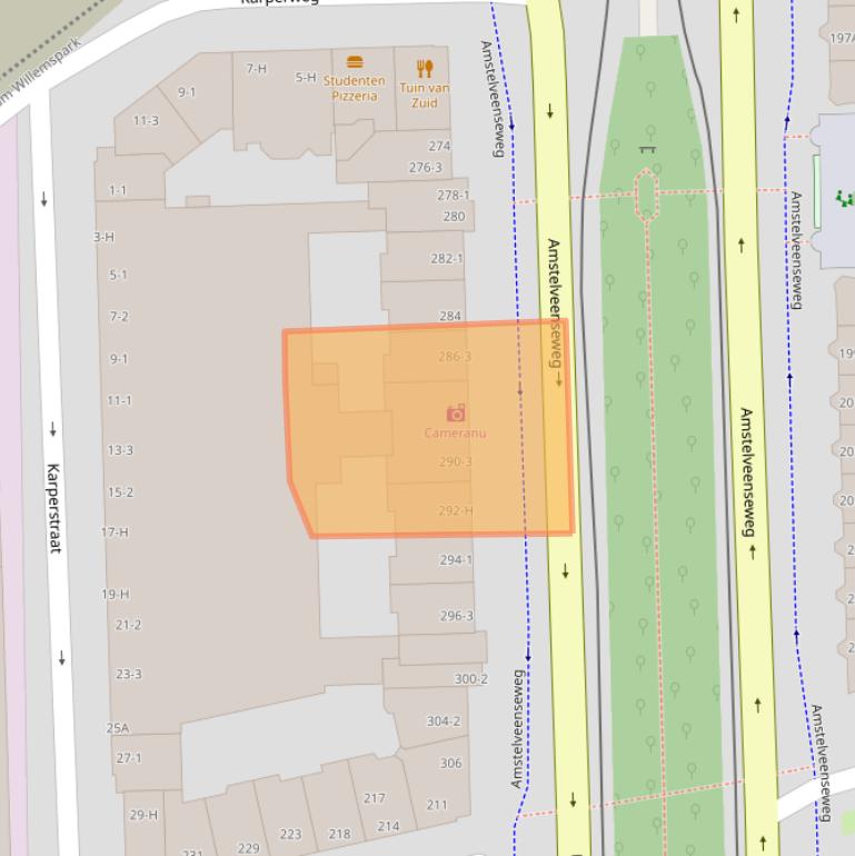 Kaart van postcodegebied 1075XX.