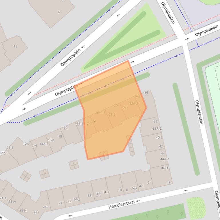 Kaart van postcodegebied 1076AC.