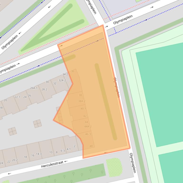 Kaart van postcodegebied 1076AD.