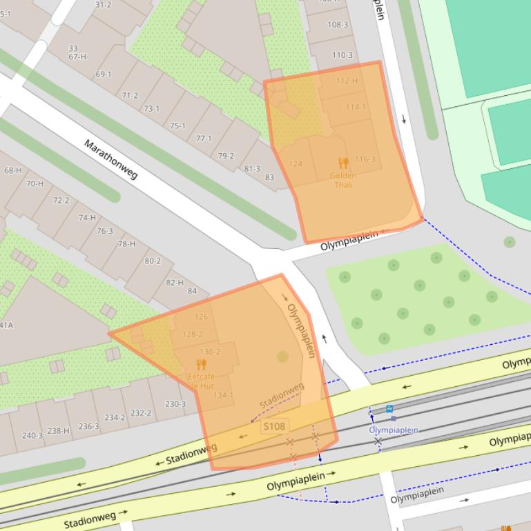 Kaart van postcodegebied 1076AK.