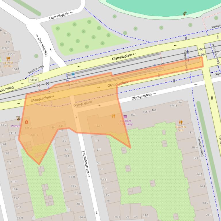 Kaart van postcodegebied 1076AL.