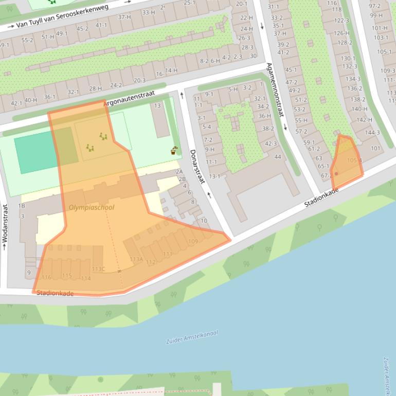 Kaart van postcodegebied 1076BN.