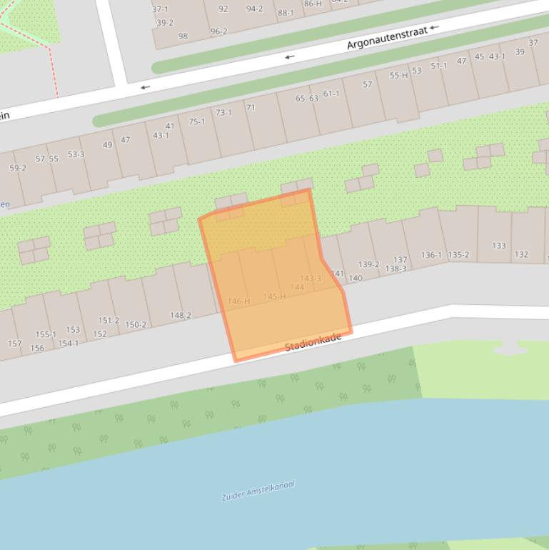 Kaart van postcodegebied 1076BV.