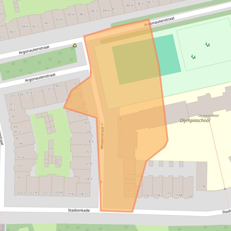 Kaart van postcodegebied 1076CC.