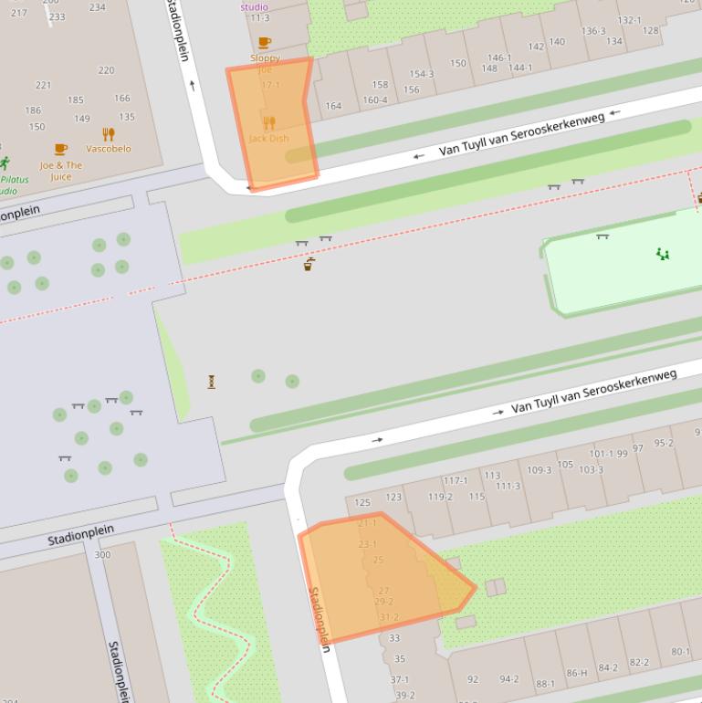 Kaart van postcodegebied 1076CG.