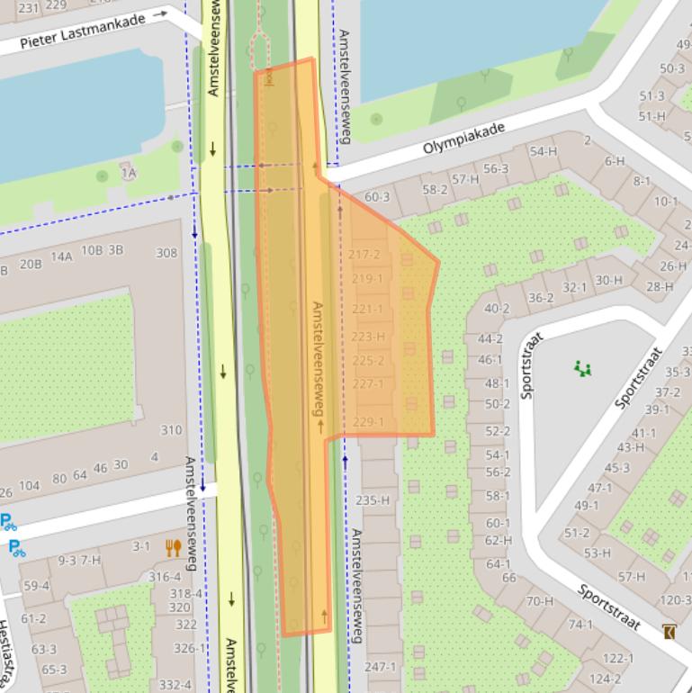 Kaart van postcodegebied 1076CN.