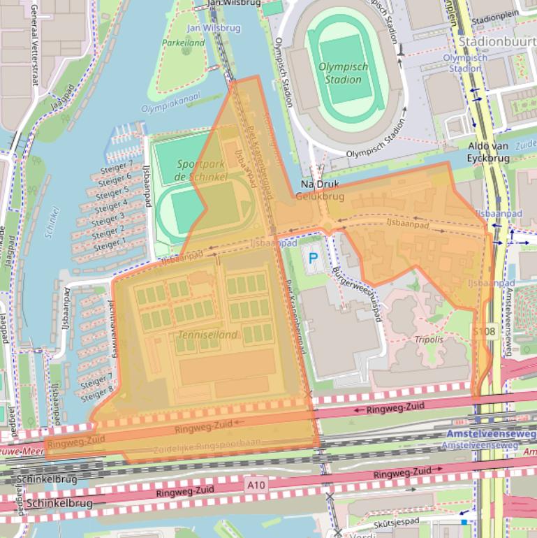 Kaart van postcodegebied 1076CV.