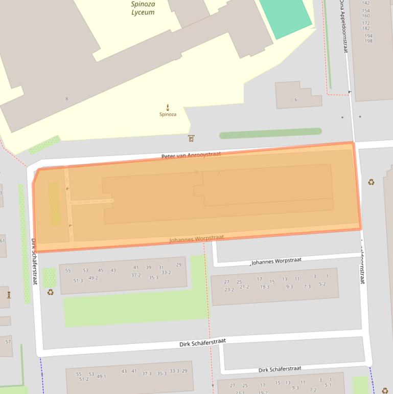 Kaart van postcodegebied 1076DA.