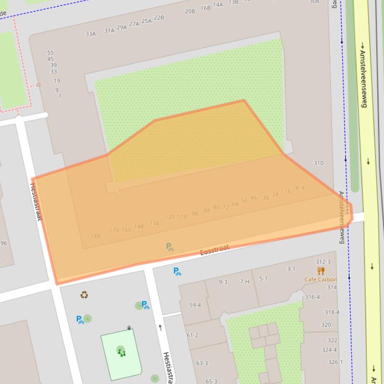 Kaart van postcodegebied 1076DL.