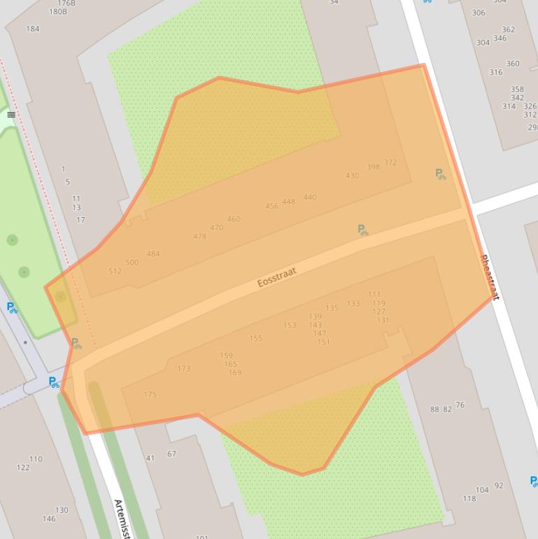 Kaart van postcodegebied 1076DT.