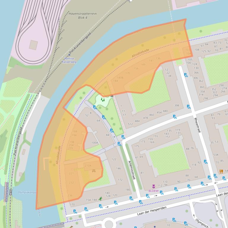 Kaart van postcodegebied 1076DZ.