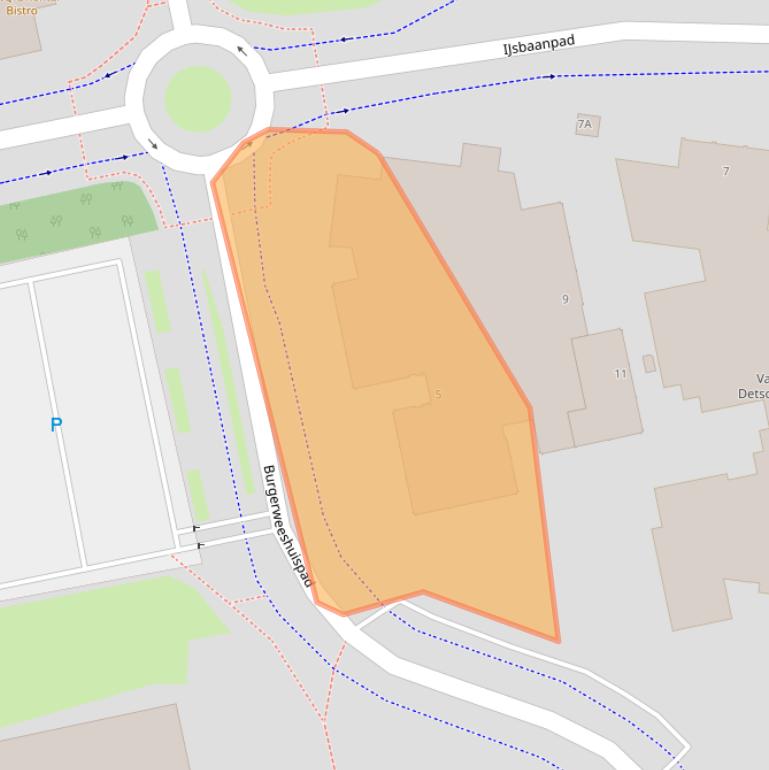 Kaart van postcodegebied 1076EL.