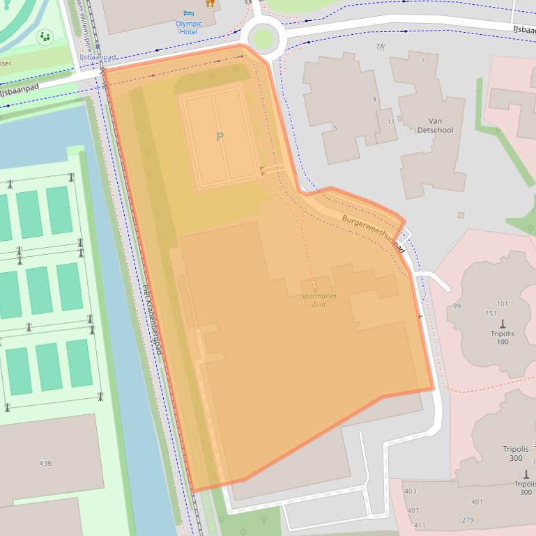 Kaart van postcodegebied 1076EP.