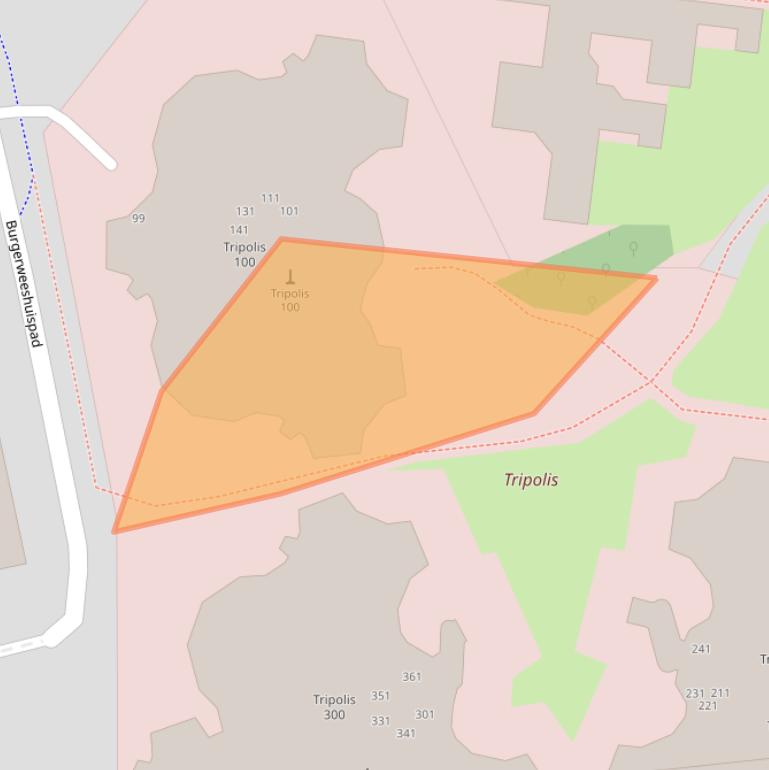 Kaart van postcodegebied 1076ET.