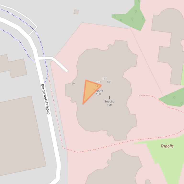 Kaart van postcodegebied 1076EW.