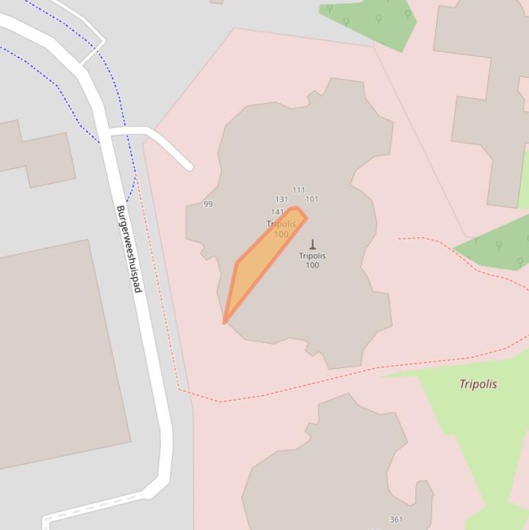 Kaart van postcodegebied 1076EX.