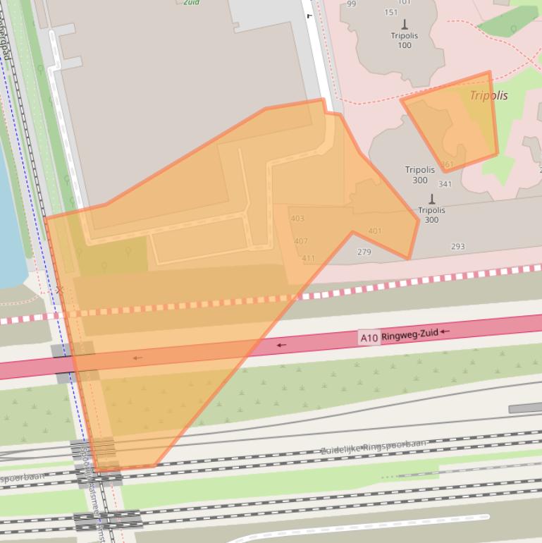 Kaart van postcodegebied 1076HZ.