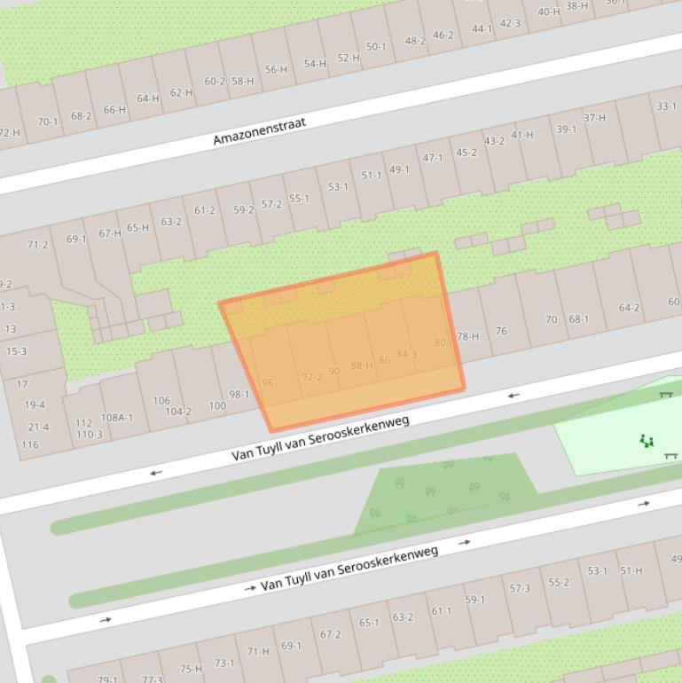 Kaart van postcodegebied 1076JP.