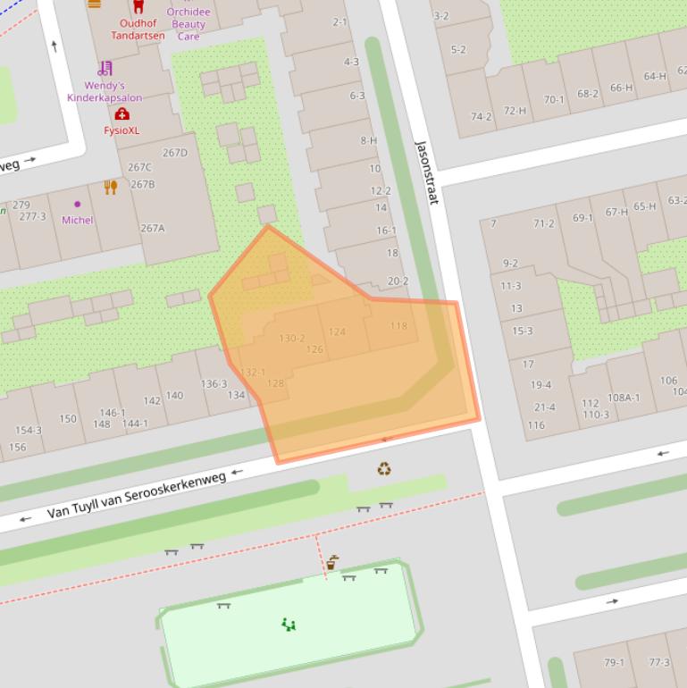 Kaart van postcodegebied 1076JS.