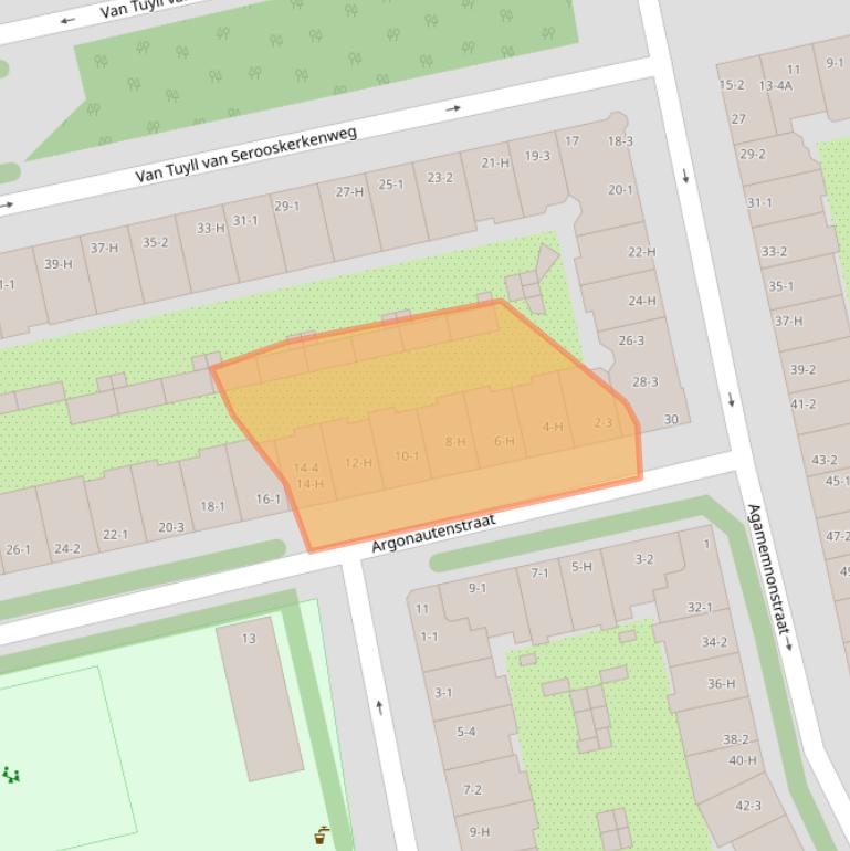 Kaart van postcodegebied 1076KN.