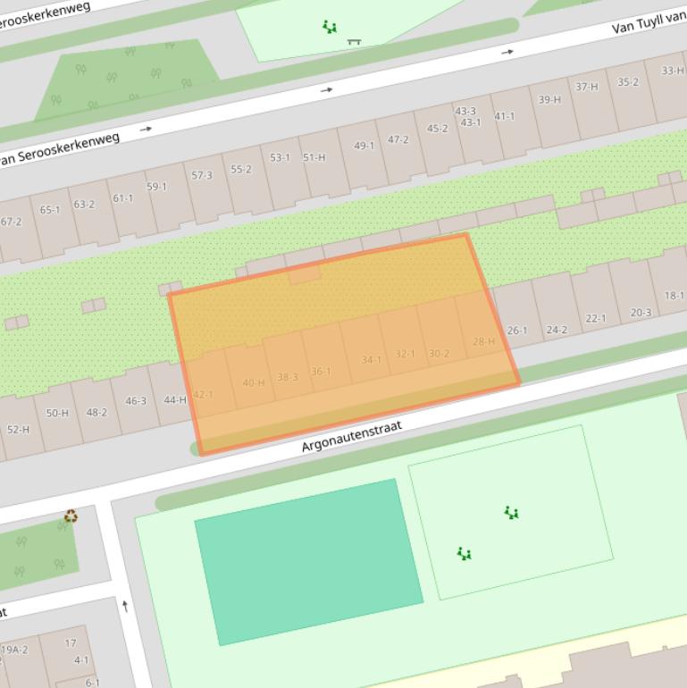 Kaart van postcodegebied 1076KR.