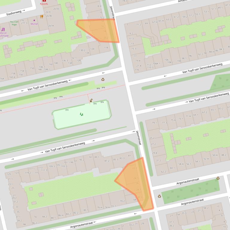 Kaart van postcodegebied 1076LB.