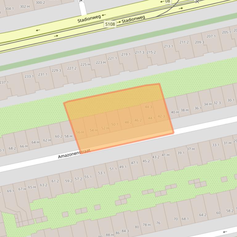 Kaart van postcodegebied 1076LL.