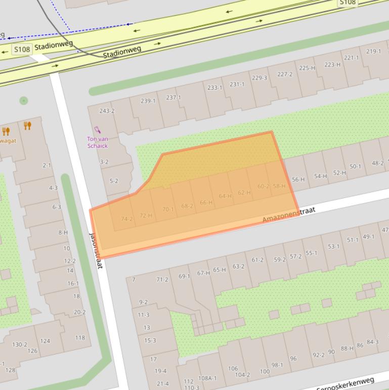 Kaart van postcodegebied 1076LM.