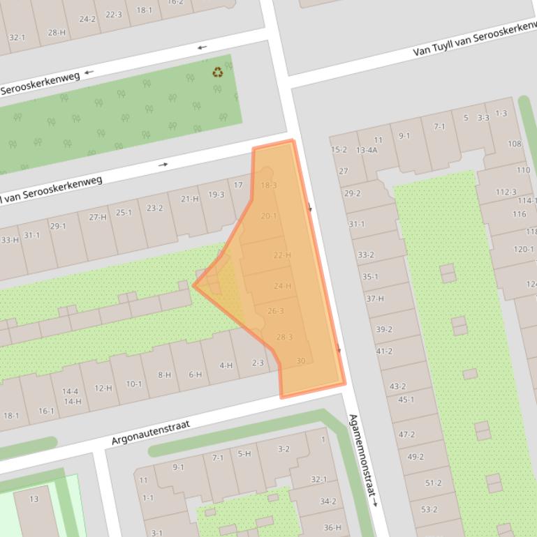 Kaart van postcodegebied 1076LV.